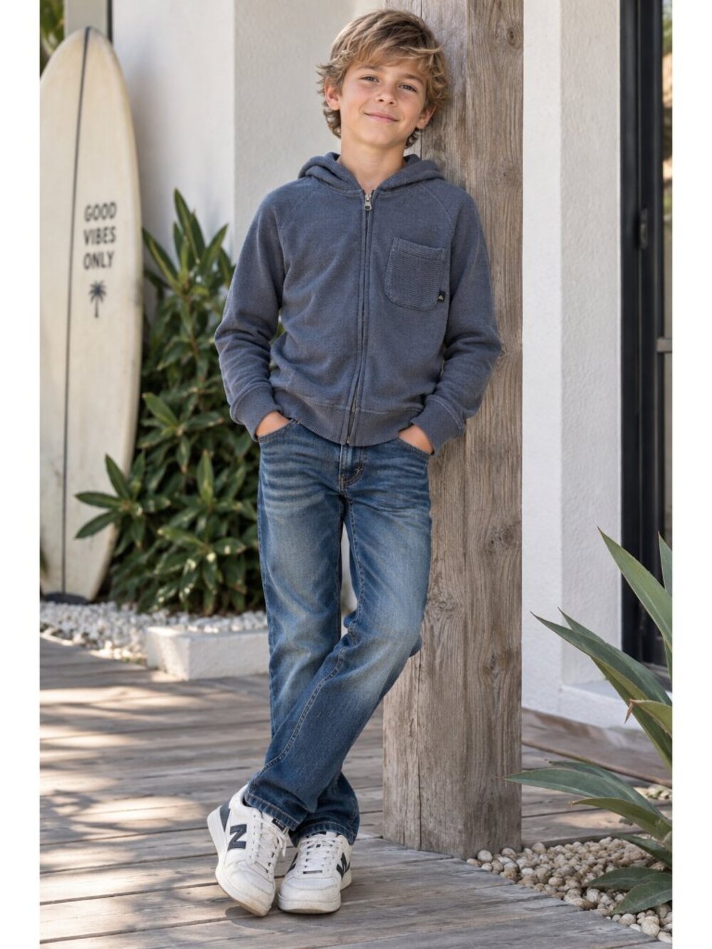 Quiksilver Baao Full Zip Hoodie Jacket Sweatshirt Boys Youth Lightweight 7 S